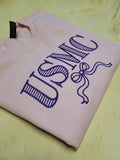 STRIPES & BOW EMBROIDERED SWEATSHIRT